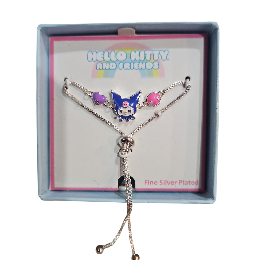 Hello Kitty and Friends Fine Silver Bracelet Sanrio Adjustable Charm